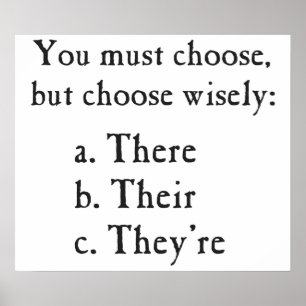 Kies daar Wisely voor hun Grammar Poster