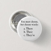 Kies daar Wisely voor hun Grammar Ronde Button 3,2 Cm (Voorkant /achterkant)