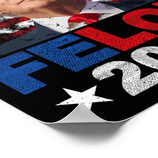 Kies de Felon 2024 Steun Trump 2024 Veroordeeld Poster (Hoek)