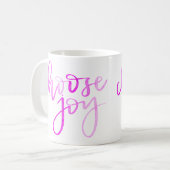 Kies de Mok van de Kalligrafie van de Joy - Roze (Voorkant links)