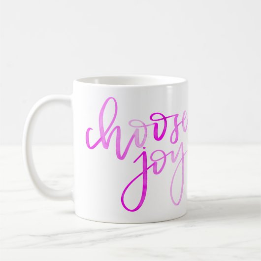 Kies de Mok van de Kalligrafie van de Joy - Roze (Links)