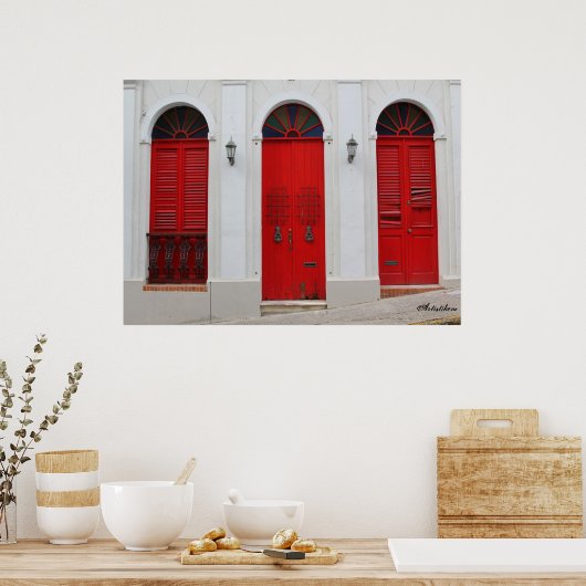 Kies de rode deur poster (Keuken)