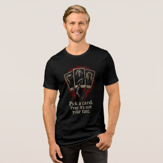 Kies een Kaart Gothic Grim Reaper Tarot Art Design Tri-Blend Shirt