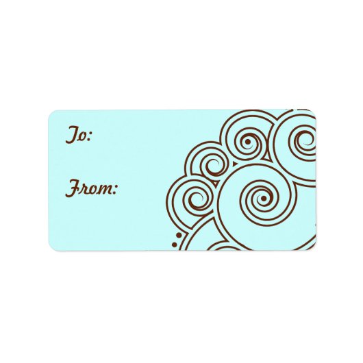 Kies een kleur Charming Swirls Gift Labels (Voorkant)