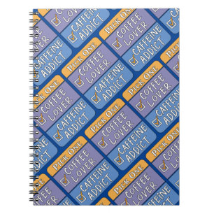 Kies één koffie of cafeïne notitieboek