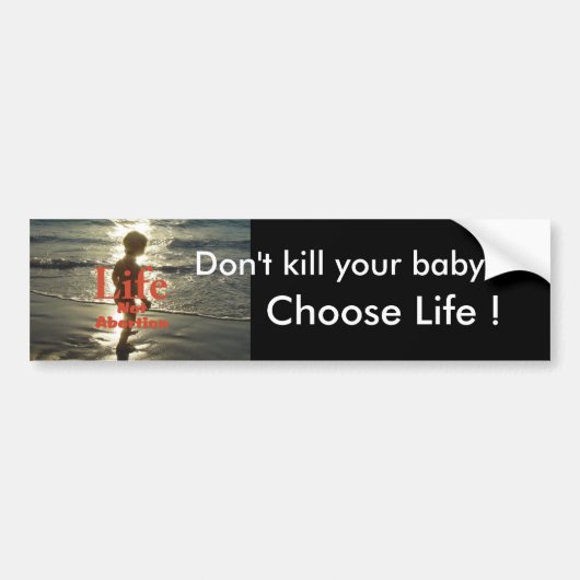 kies een leven bumpersticker (Voorkant)