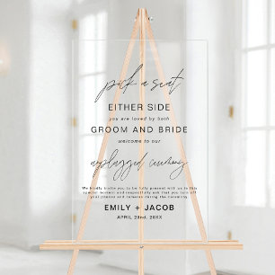 Kies een stoel aan beide zijden bruiloft zitplaats acryl bord