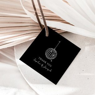 Kies een willekeurige kleur Minimale zwarte disc Bedankjes Labels