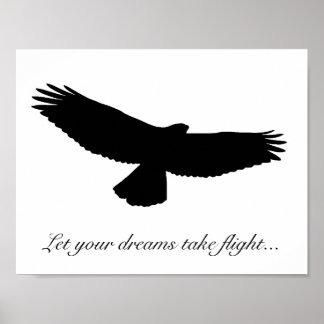 KIES EIGEN ACHTERGRONDKLEUR! RED TAILED HAWK Black Poster