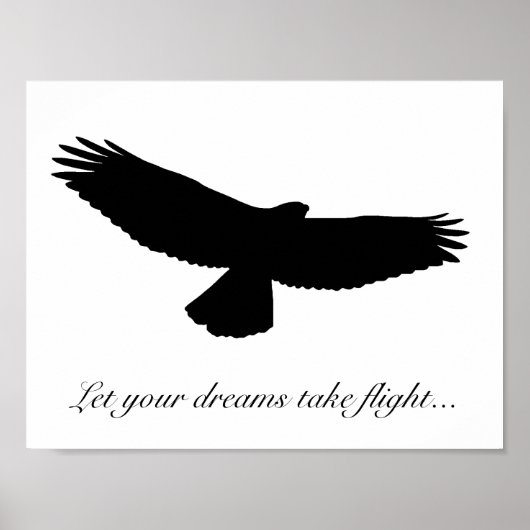 KIES EIGEN ACHTERGRONDKLEUR! RED TAILED HAWK Black Poster (Voorkant)