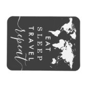 Kies Elke Kleur Eet Slaap Herhaal Reis Citaat Magneet (Horizontaal)