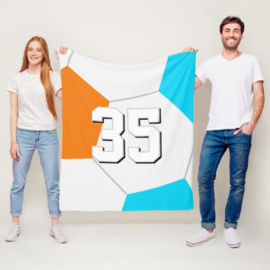 kies ELKE teamkleuren met shirt nummer voetbal Fleece Deken