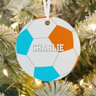 kies ELKE teamkleuren met shirt nummer voetbal Metalen Ornament