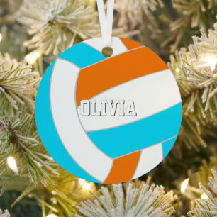 kies ELKE teamkleuren met shirt nummer volleybal Metalen Ornament