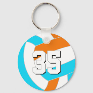 kies ELKE teamkleuren met shirt nummer volleybal Sleutelhanger
