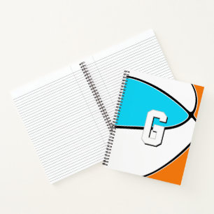 kies ELKE teamkleuren monogram basketbal Notitieboek