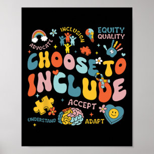 Kies ervoor om inclusie problemen Autisme bewust o Poster