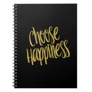 Kies Geluk Quote Faux Gold Foil Sparkly Notitieboek