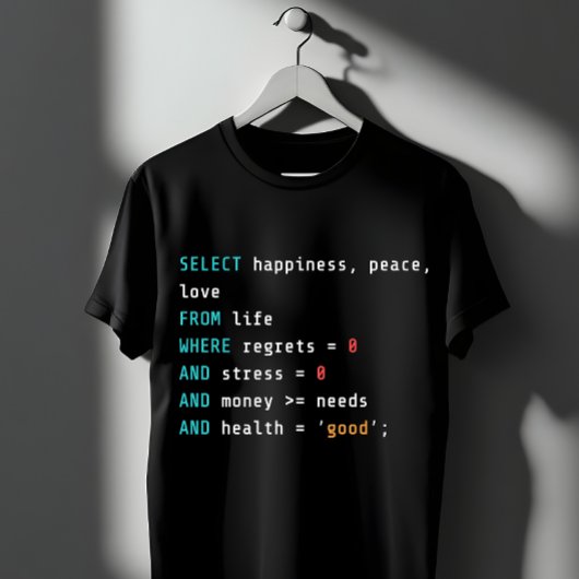 KIES Geluk SQL Programmeur T-shirt