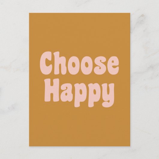 Kies Happy Inspirerend Retro Typography Yellow Briefkaart (Voorkant)