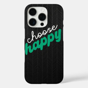 Kies Happy Modern Zwart Patroon iPhone Case