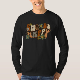 Kies Happy Peace Teken Madeliefjes Bloemen Retro G T-shirt
