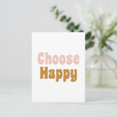 Kies Happy Retro Lettering in Blush en Mustard Briefkaart (Staand voorkant)