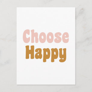 Kies Happy Retro Lettering in Blush en Mustard Briefkaart