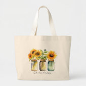 "Kies Happy" Zonnebloem Tas (Voorkant)