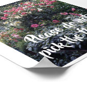 Kies het bloemen teken niet poster (Hoek)