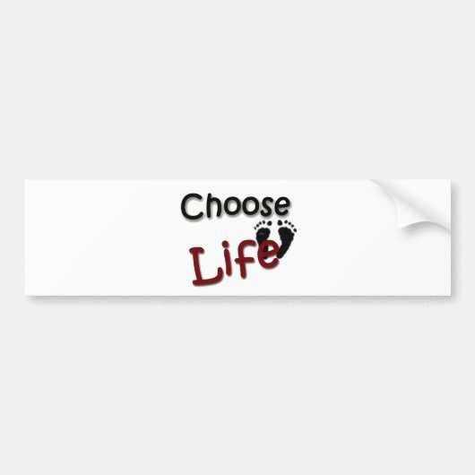Kies het Leven Bumpersticker (Voorkant)