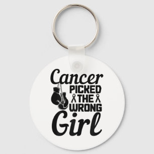Kies het verkeerde meisje borstkanker Awareness Mo Sleutelhanger