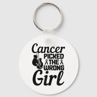 Kies het verkeerde meisje borstkanker Awareness Mo Sleutelhanger