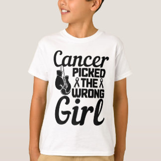 Kies het verkeerde meisje borstkanker Awareness Mo T-shirt