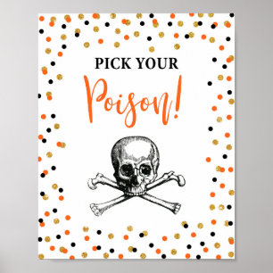 Kies je Drink voor giftige halloween party Poster