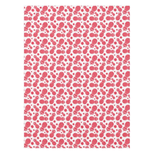 Kies je eigen achtergrondkleur witte ananas tafelkleed (Voorkant)