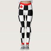 Kies je eigen kleur Canadian Maple Checkered Leggings (Voorkant)