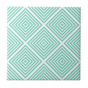 Kies je eigen kleur Geometrische vierkanten Tegeltje