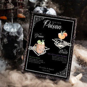 Kies je Poison Skelet Bride & bruidegom Cocktails Poster