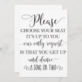 Kies je stoel en ga naar boven en dans bruiloft (Voorkant / Achterkant)