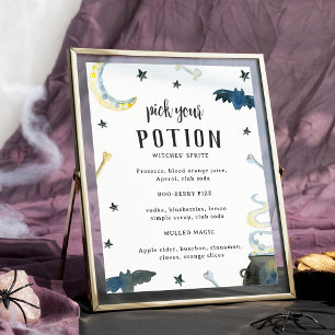Kies je Toverdrank Halloween Baby Shower Drankmenu Poster
