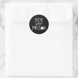 Kies Je Vergif, Grappige Heksen Thema BLK Hallowee Ronde Sticker