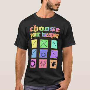 Kies je wapen breien haken naaien weefgetouw ra t-shirt