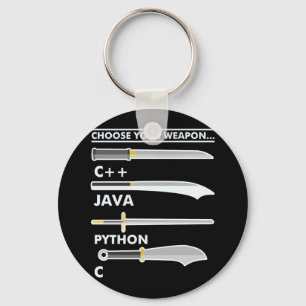 Kies je Weapon C Java Python Programmer Codering Sleutelhanger