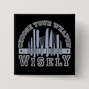 Kies je Weapon knop Vierkante Button 5,1 Cm