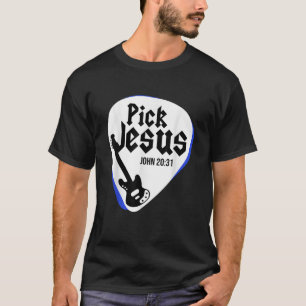 Kies Jezus Christus Guitar Player Guitarist Religi T-shirt