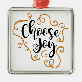 Kies Joy, kerstversiering, vierkant Metalen Ornament