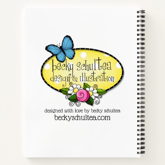 "Kies Joy!" Kleurrijk Cat Custom Spiral Journal Notitieboek (Achterkant)