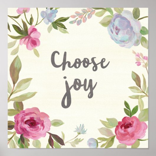 Kies Joy Pastel Floral Poster (Voorkant)