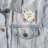 Kies Joy Pastel Floral Vierkante Button 5,1 Cm (In situ)